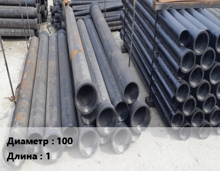 Труба чугунная 100 L=1, шт, ЧК, канализационная цена от 4000 Тг / шт, где купить, условия доставки в Актау и Мангистауской области